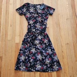 NWT Jennafer Grace Limted Edition Handmades Larkspur Wrap Midi Dress Size Small